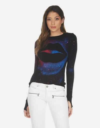 Shop Lauren Moshi X Mckinley X Galaxy Lip In Black Galaxy Splatter