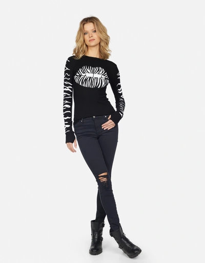 Lauren Moshi Mckinley Zebra Lip In Black