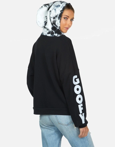 Shop Disney X Moshi Melanie Goofy Pullover In Black/cloudburst