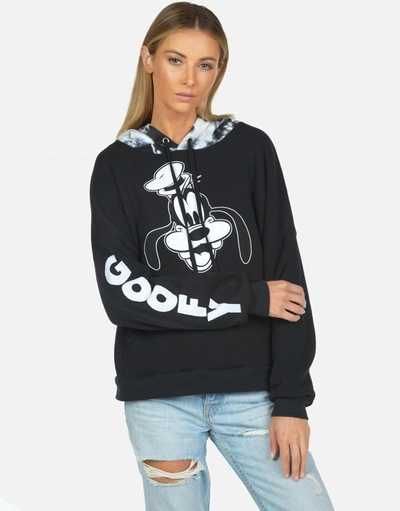 Shop Disney X Moshi Melanie Goofy Pullover In Black/cloudburst