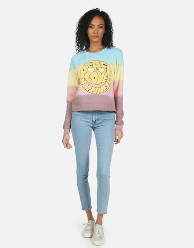 Lauren Moshi Meredith Text Happy Face In Rainbow Ombre
