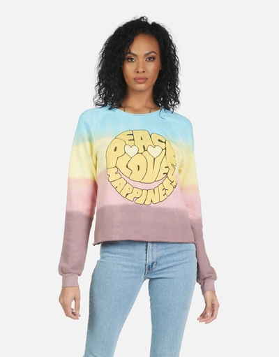 Lauren Moshi Meredith Text Happy Face In Rainbow Ombre