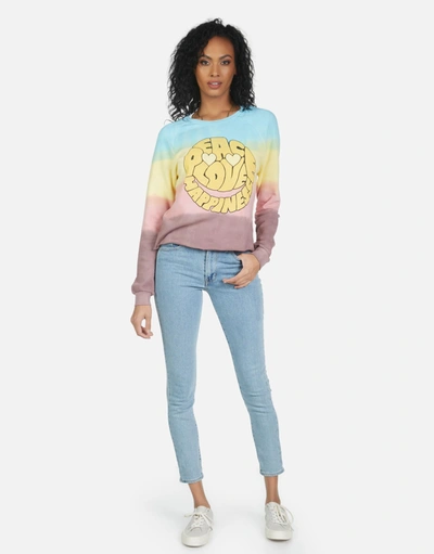 Lauren Moshi Meredith Text Happy Face In Rainbow Ombre