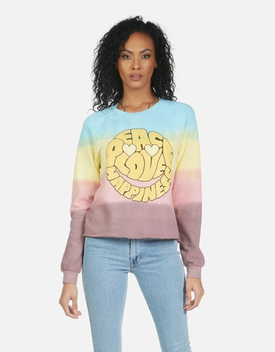 Lauren Moshi Meredith Text Happy Face In Rainbow Ombre