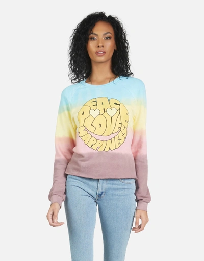 Lauren Moshi Meredith Text Happy Face In Rainbow Ombre
