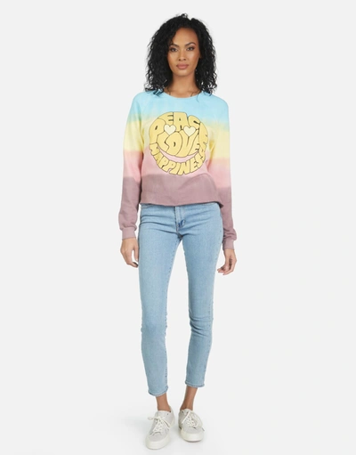 Lauren Moshi Meredith Text Happy Face In Rainbow Ombre