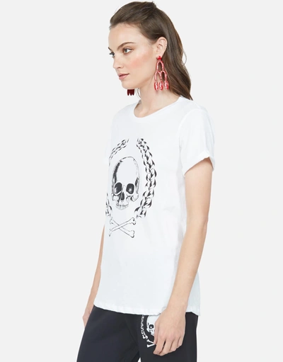 Lauren Moshi Moxie Skull Crest In White