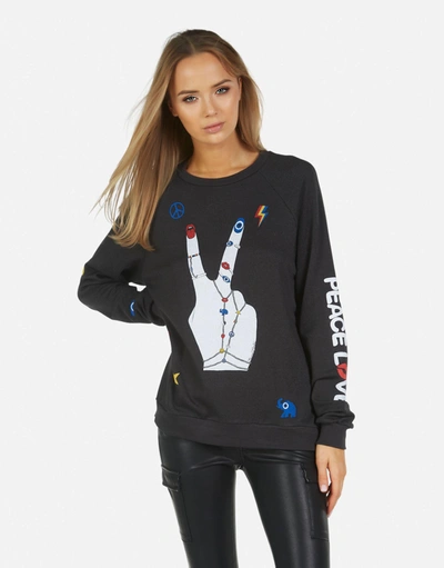 Lauren Moshi Noleta Peace Hand Elements In Onyx