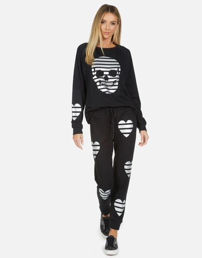 Lauren Moshi Noleta Stripe Skull In Black