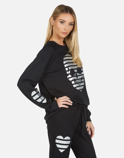 Lauren Moshi Noleta Stripe Skull In Black