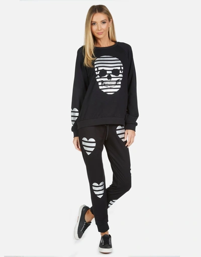 Lauren Moshi Noleta Stripe Skull In Black