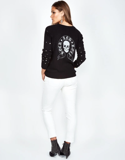 Lauren Moshi North R & R Skull Studs In Black