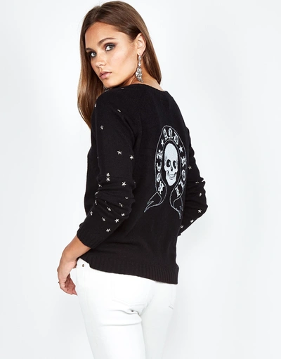 Lauren Moshi North R & R Skull Studs In Black