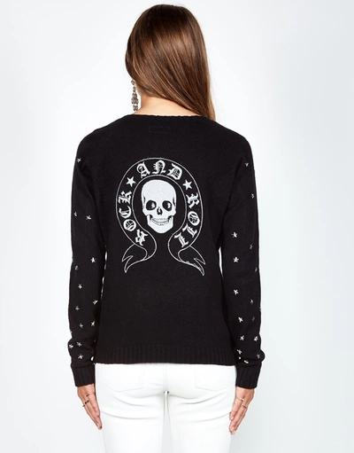 Lauren Moshi North R & R Skull Studs In Black