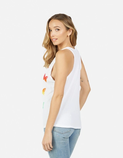 Lauren Moshi Peyton Rainbow Butterflies In White