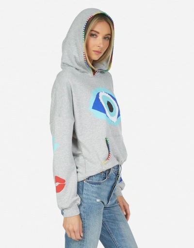 Lauren Moshi Raya Painted Evil Eye In Heather Grey