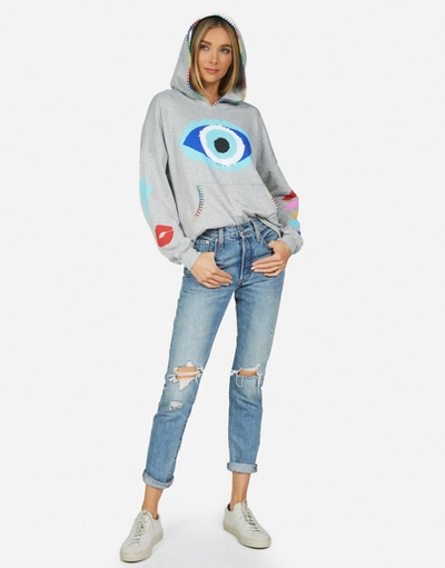 Lauren Moshi Raya Painted Evil Eye In Heather Grey