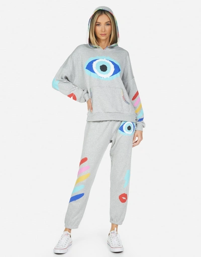 Lauren Moshi Raya Painted Evil Eye In Heather Grey