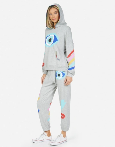 Lauren Moshi Raya Painted Evil Eye In Heather Grey