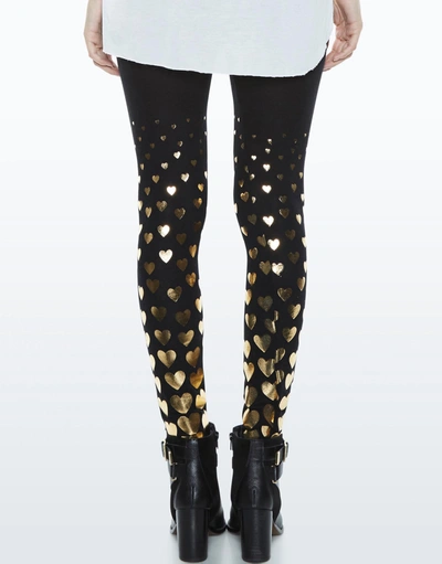 Lauren Moshi Shae All Over Foil Leggings In Black In Black