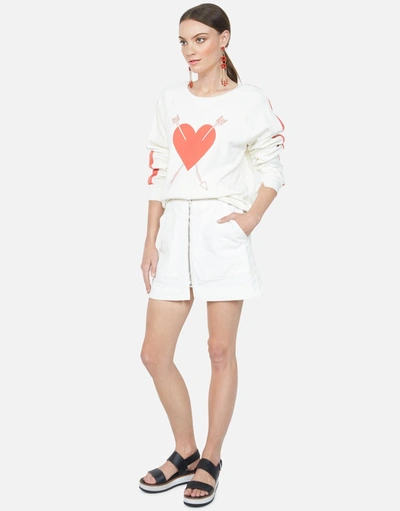 Shop Lauren Moshi Sia Arrow Heart In Faded White/tomato