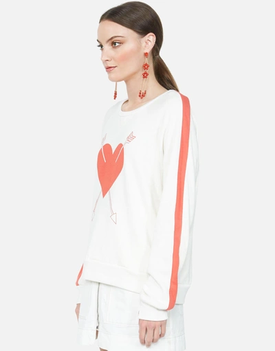 Shop Lauren Moshi Sia Arrow Heart In Faded White/tomato
