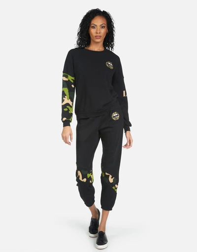 Lauren Moshi Sierra Camo Lip In Black/camo