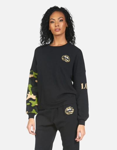Lauren Moshi Sierra Camo Lip In Black/camo