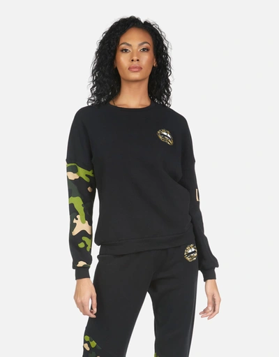 Lauren Moshi Sierra Camo Lip In Black/camo