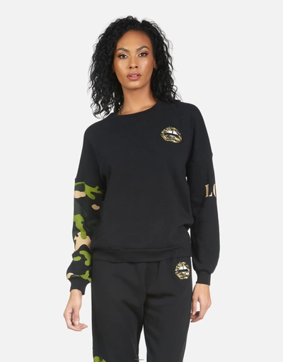 Lauren Moshi Sierra Camo Lip In Black/camo