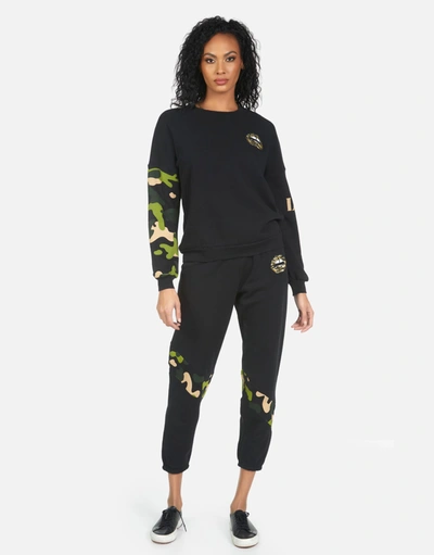 Lauren Moshi Sierra Camo Lip In Black/camo