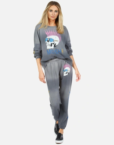 Lauren Moshi Sierra Moshi Lightning Skull In Faded Graphite