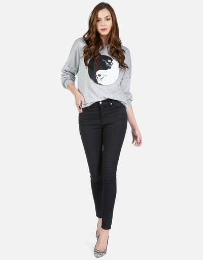 Shop Lauren Moshi Sierra Skull Yin Yang In Heather Grey