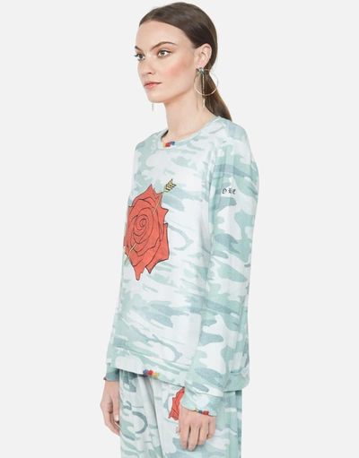 Shop Lauren Moshi Simone Love More Rose In Jade Camo