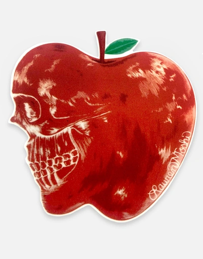 Lauren Moshi Xr Skull Apple Sticker In White