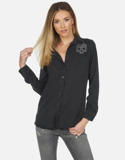Lauren Moshi Sloane Nailhead Skull In Onyx