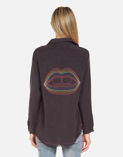 Lauren Moshi Sloane Rainbow Lip Outline In Onyx