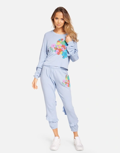 Lauren Moshi Tamara Floral Dove In Soft Sky
