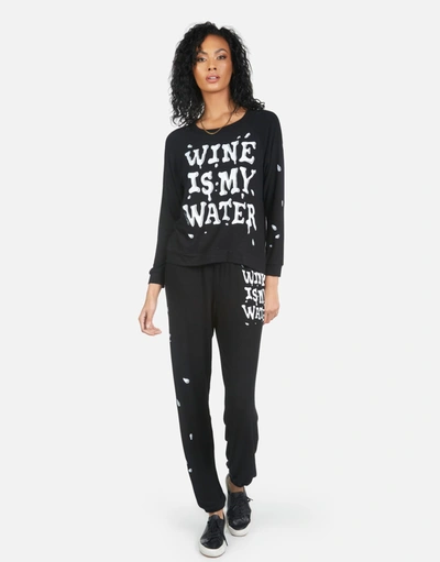 Lauren Moshi Tanzy Wine Is My Water In Black