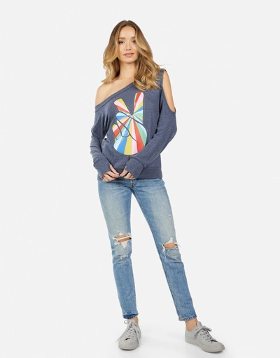 Lauren Moshi Trinidy Studded Stripe Peace In Navy