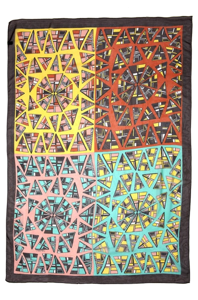 Lauren Moshi Victoria Tribal Silk Chiffon Scarfulti In One