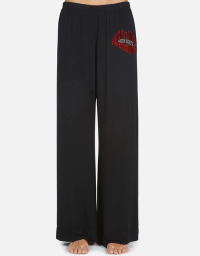 Lauren Moshi Waverly X Crystal Biting Lip In Black