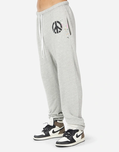 Lauren Moshi Men Whitmore Airbrush Peace In Heather Grey/ Graffiti Splatter