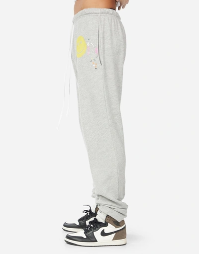 Lauren Moshi Men Whitmore Spray Happyface In Heather Grey/ Graffiti Splatter