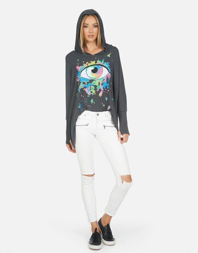 Lauren Moshi Wilma Watercolor Eye In Heather Black