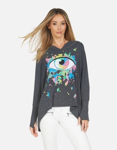 Lauren Moshi Wilma Watercolor Eye In Heather Black