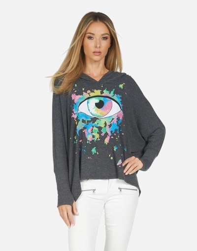Lauren Moshi Wilma Watercolor Eye In Heather Black