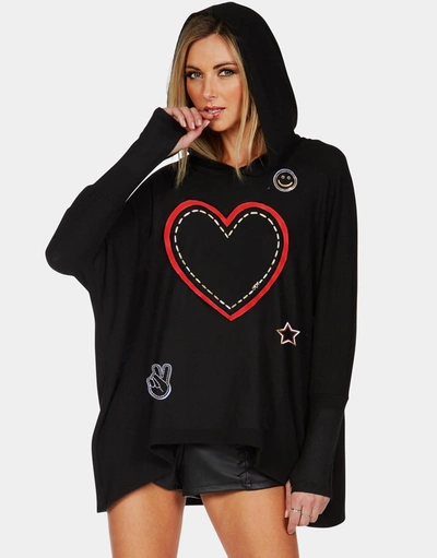 Lauren Moshi X Wilma X Stitched Heart Elements In Black