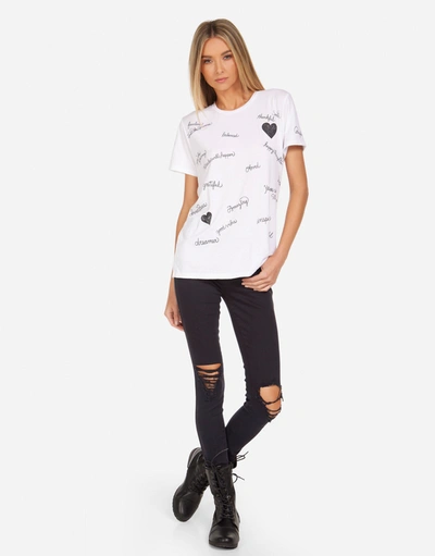 Lauren Moshi Wolf Happy Thoughts In White
