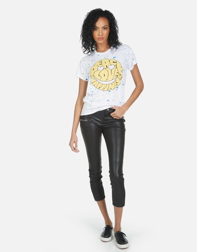 Lauren Moshi Wolf Text Happy Face In White/primary Splatter